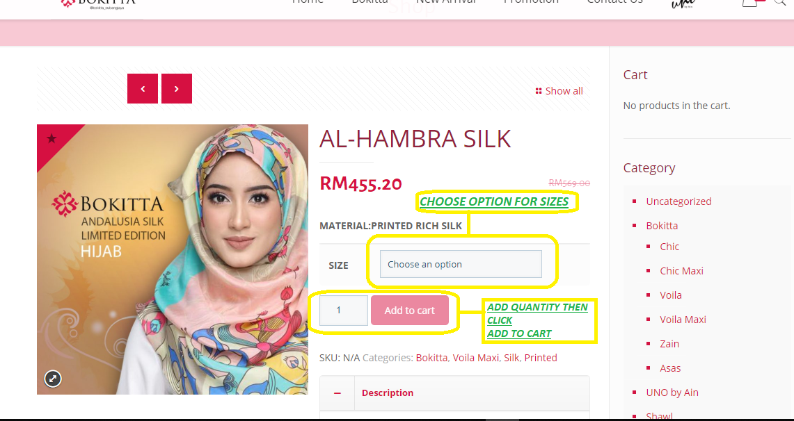 2.choose item add to cart 2.choose item add to cart