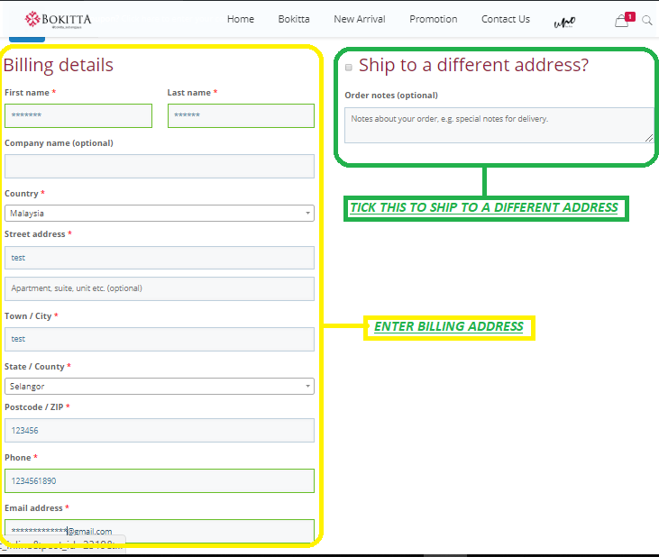 4.fill up shipping billing details 4.fill up shipping billing details