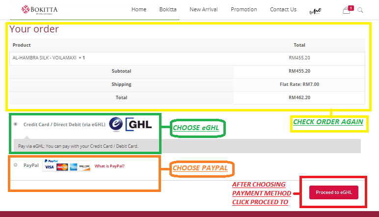 5.check your order choose payment 5.check your order choose payment