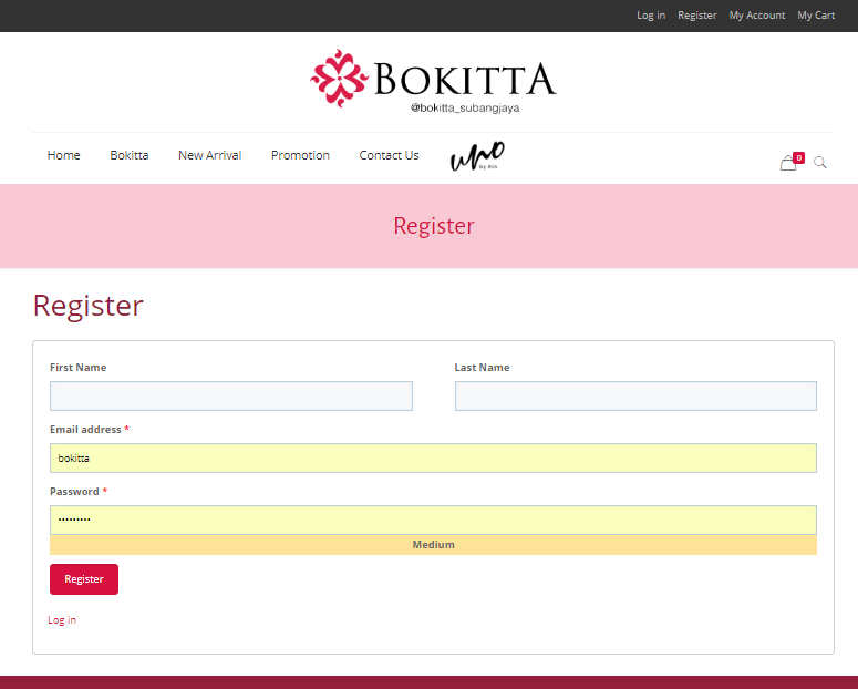 register and log in register and log in